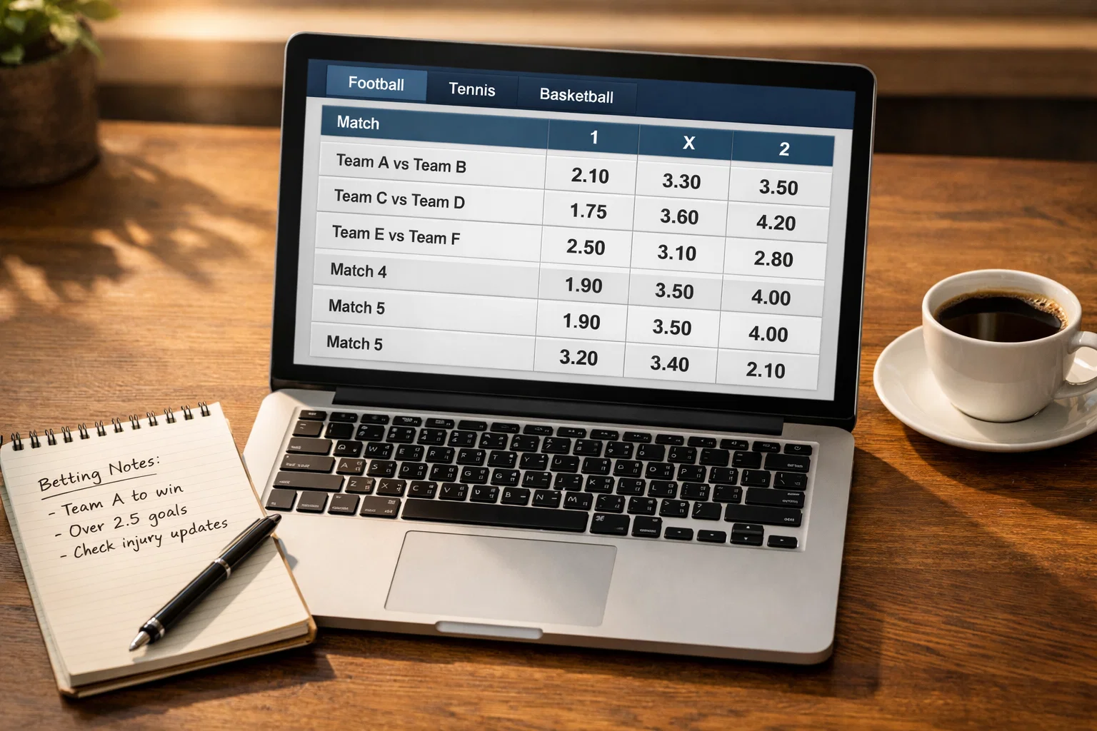 Kannettava tietokone avoinna pöydällä jääkiekko-ottelun vedonlyöntikertoimet näytöllä